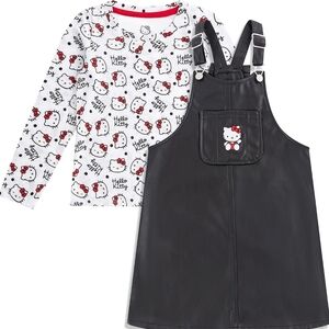 Hello Kitty Black Pinafore and White Top Set